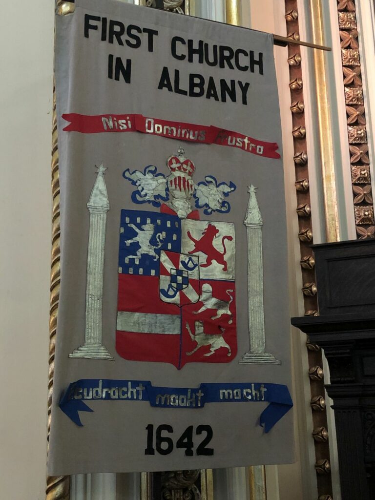 Banner in the First Dutch Church in Albany.